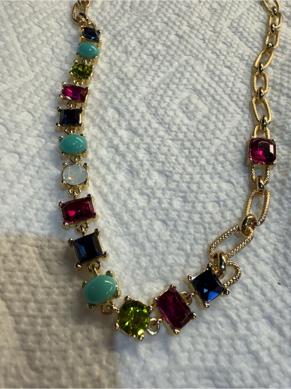RJ Graziano Gemstone Station Necklace Gold 22.5”